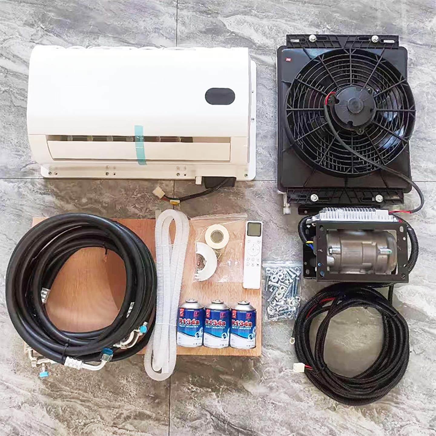 车载电空调24V大货车制冷分体式隐藏12V驻车变频直流挖机吊车改装