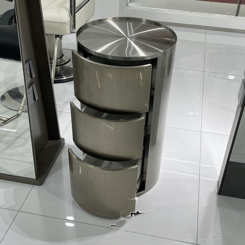 网红不锈钢理髲店工具柜发廊专用美发店美发收纳柜剪发镜台柜子