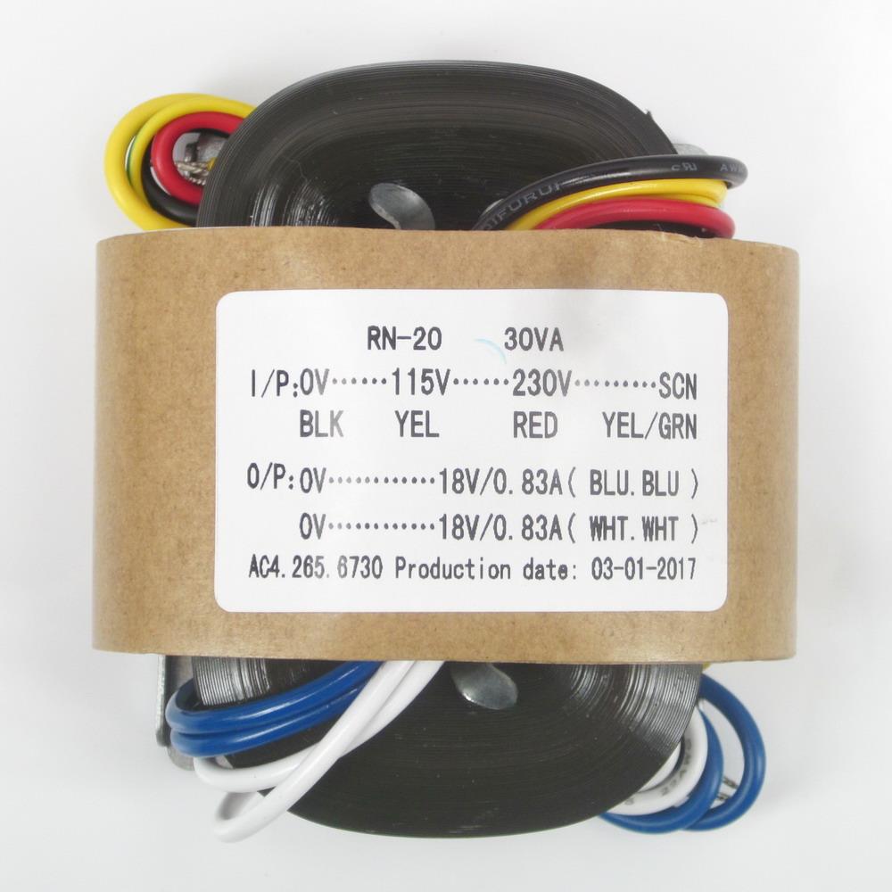 30W双18V R牛 初级0-115V-230V或220V R型变压器 前级解码 全铜线