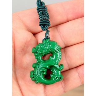 东阳木雕实木龙之家十二生肖木绿木龙工艺品挂件桌面摆件