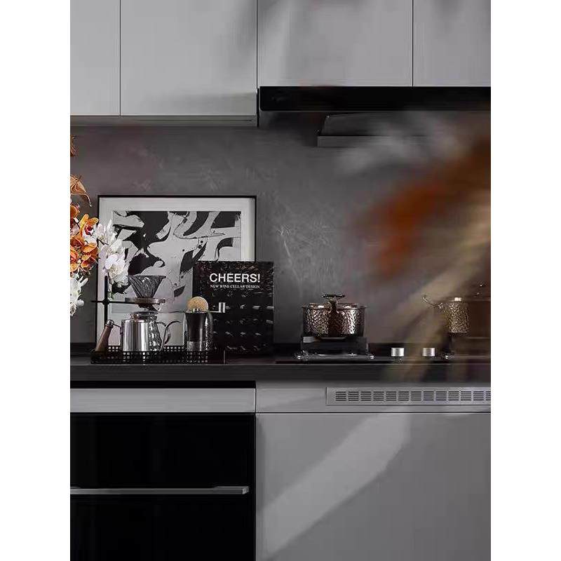 现代轻奢室内设计售楼处样板间厨房装饰品锅具搭配咖啡摆件托盘