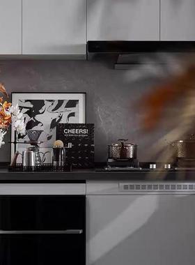 现代轻奢室内设计售楼处样板间厨房装饰品锅具搭配咖啡摆件托盘