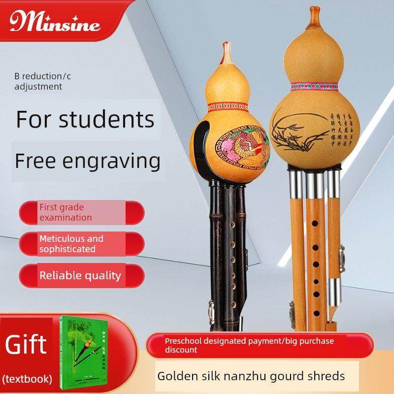 葫芦丝乐器初学者C调降B调F调防摔儿童小学生专用七孔紫竹