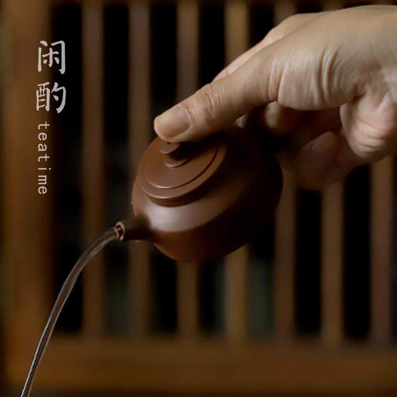 闲酌纯手工原矿云南建水紫陶功夫茶壶小容量迷你茶壶单人中式单壶