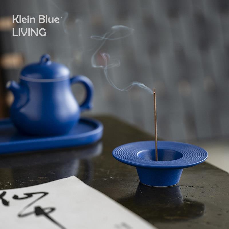 Klein Blue'LIVING 克莱因蓝陶瓷小香炉香托 托 创意香座香插小
