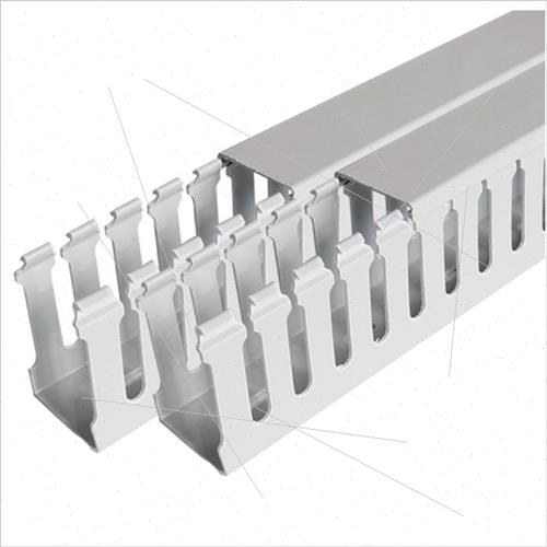 极速PVC行线槽H50*W50走线槽淡蓝色线槽L5050电缆配线槽电缆桥架