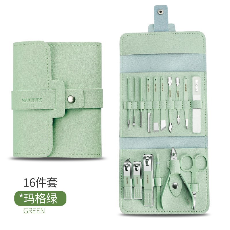 工具指甲刀女士美甲工具家用修脚16件套指甲剪套装修甲去死皮修剪