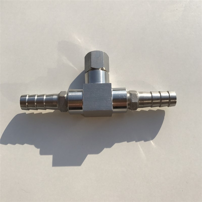 不锈钢压力表三通宝塔接头 中心内螺纹m14x1.5 两边宝塔接头 6-12