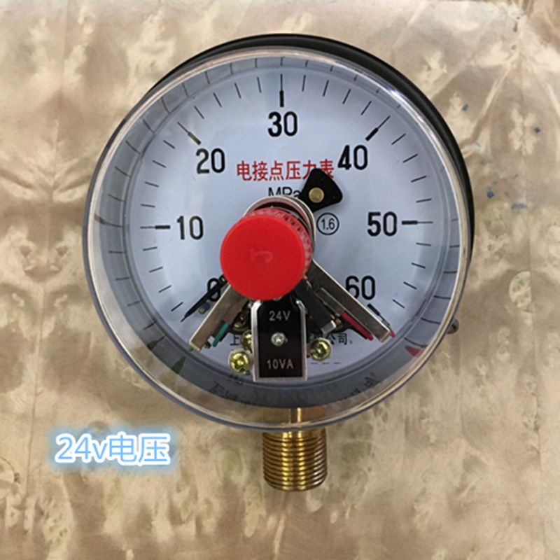 电压24V电接点压力表0-40mpa磁助电接点耐震压力表60mpa磁敏25mpa