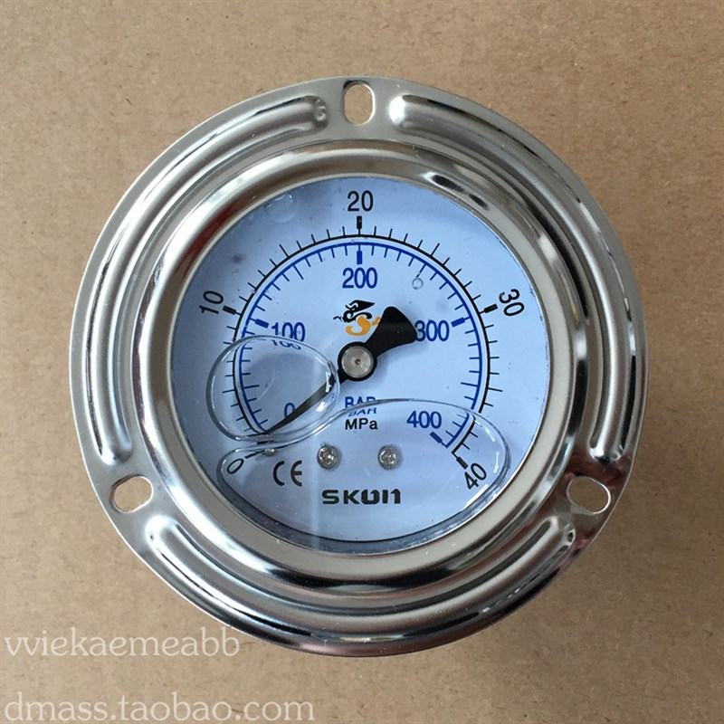 耐震压力表SKON协刚压力表40mpa油压表400BAR液压表轴向安装PT1/4