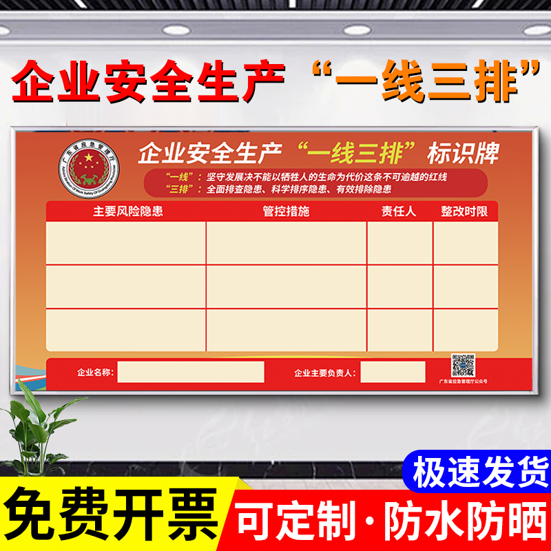 【自带背胶】一线三排标识