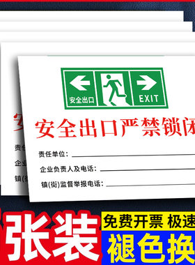 安全出口严禁锁闭标识牌