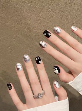 mmuse家-实拍穿戴甲手作ins风可爱暗黑系kitty猫星星灯泡猫眼甲片