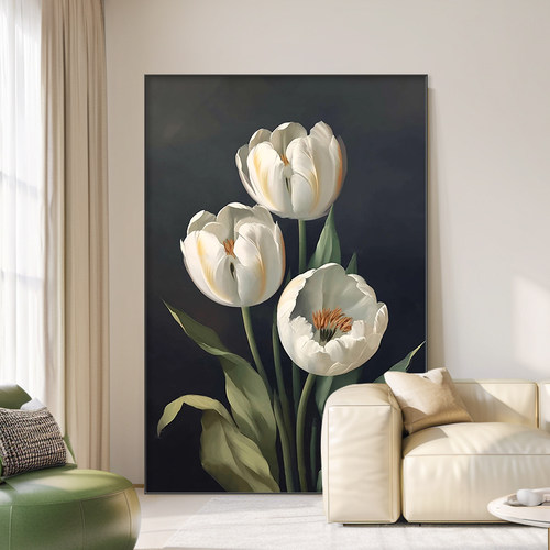 郁金香花卉装饰画客厅卧室挂画