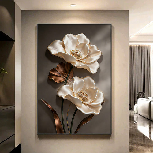 轻奢客厅装饰画抽象艺术花卉挂画