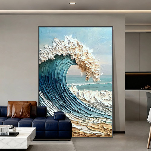 现代简约海浪抽象客厅玄关装饰画