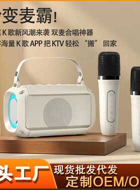 无线蓝牙音箱T33家用k歌话筒音响麦克风一体低音炮便携手提小音箱