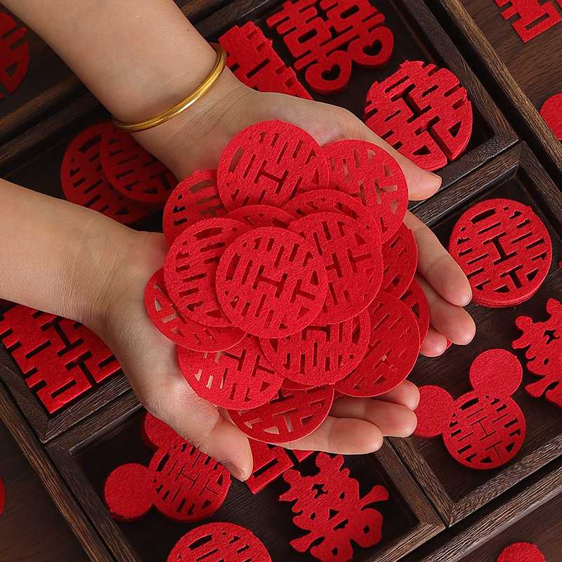 结婚撒床迷你手抛喜字婚房布置装饰抛洒创意婚礼果盘喜楼梯小喜子