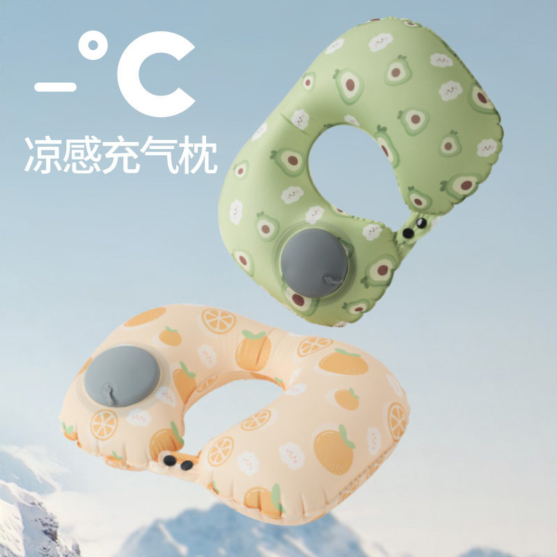 卡通充气U型枕旅行高铁飞机专用