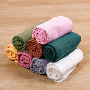 Kangobaby新生儿包巾婴儿抱被muslin纯棉纱布纯色襁褓浴巾盖毯