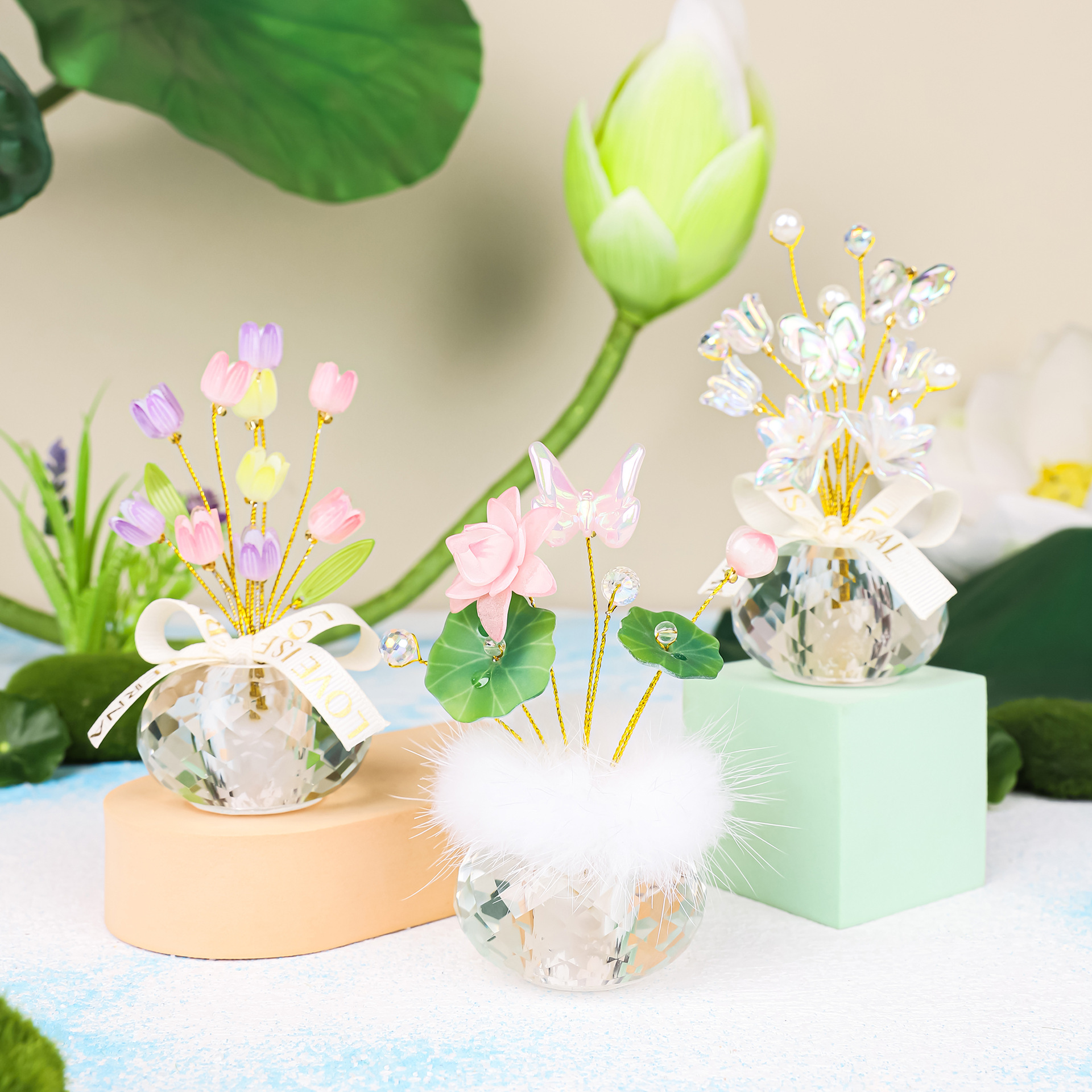 水晶幸运果精美汽车装饰品摆件家居好物中控台摆饰水晶工艺品