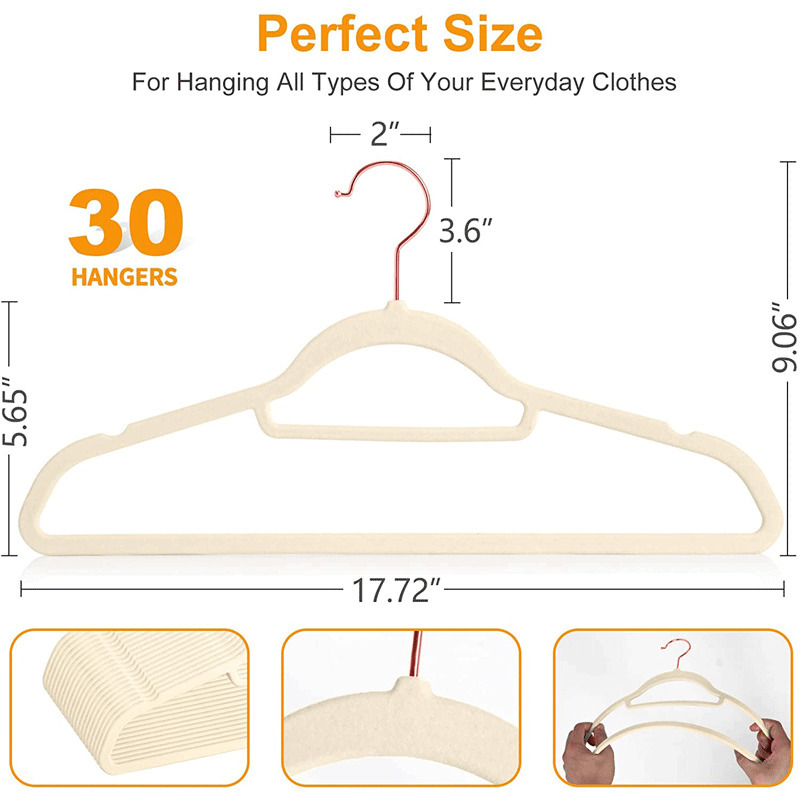 包邮植绒衣架防滑干湿两用家用多功能衣架加粗通用无痕防肩角衣撑