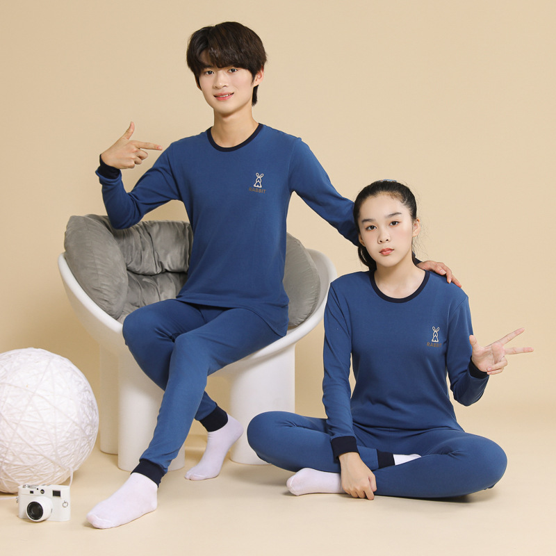 2025新款青少年纯棉内衣套装中大童秋衣秋裤家居服中学生童装