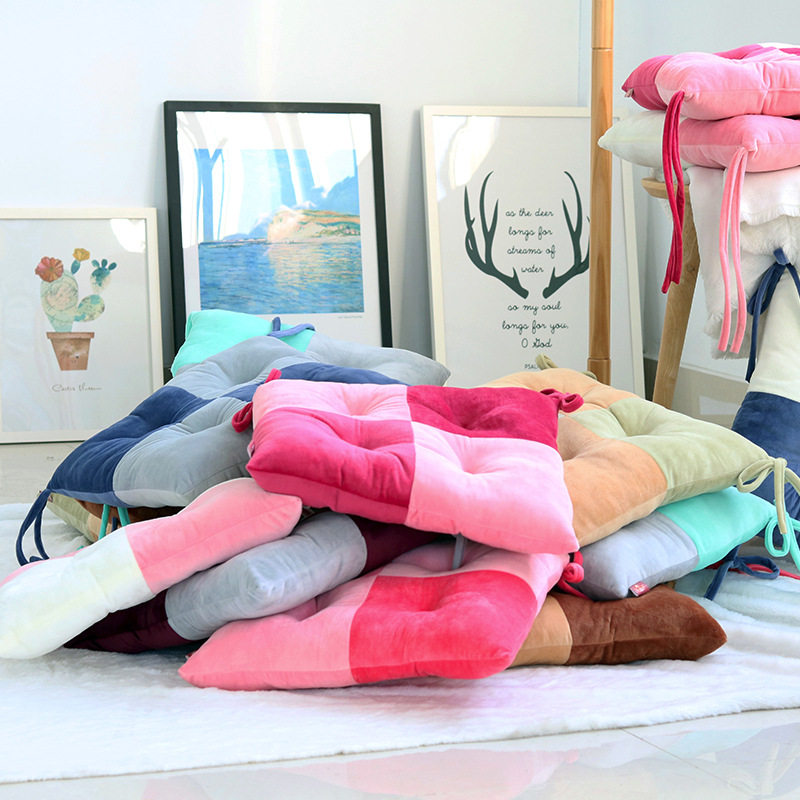 毛绒坐垫餐椅垫冬季椅子加厚毛绒学生绑绳餐桌椅垫工厂一件