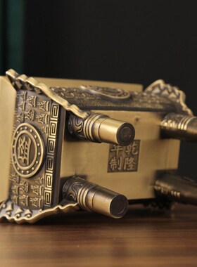 热销铜鼎摆件纯铜鼎盛千秋客厅玄关工B艺品四方鼎香炉办公桌面装