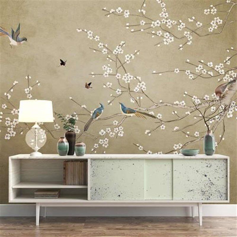 热销中式庭院壁纸墙纸壁布背景墙 客厅影视墙电视墙上海墙布定制