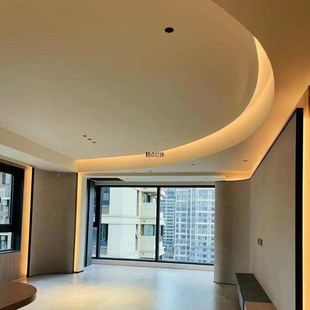 热销弧形吊顶反光灯槽洗墙灯带弯曲悬浮顶回光槽单边铝型材斜面线