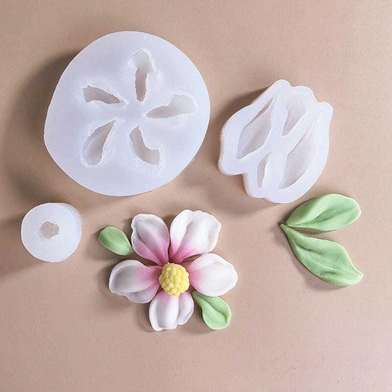 热销郁金香硅胶模具刮刀花朵格桑花瓣翻糖巧克力模女神节蛋糕装饰