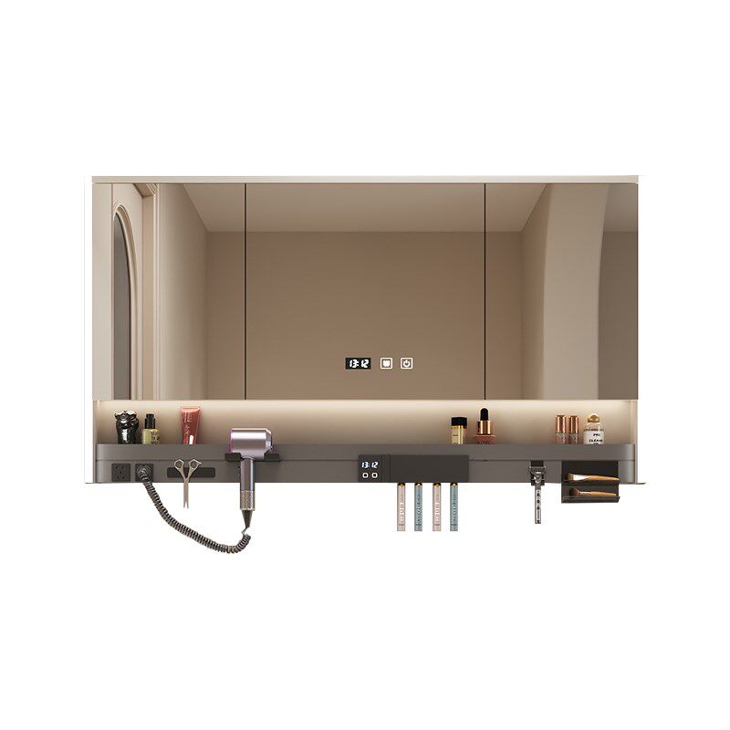 热销多功能智能浴室全镜柜带灯防雾单独卫生间镜子电吹风机架一体