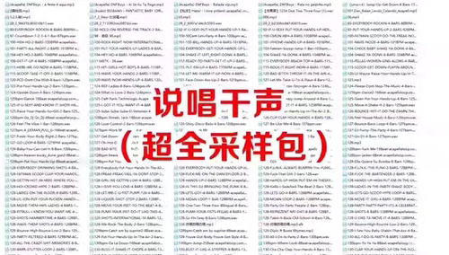 DJ舞曲干声说唱素材舞曲制作超全干声说唱素材。下单前请沟通好。