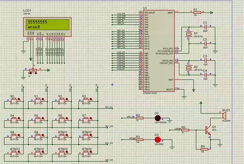 基于stm32简易密码锁，代码和proteus仿真，自己运行过，绝对可行