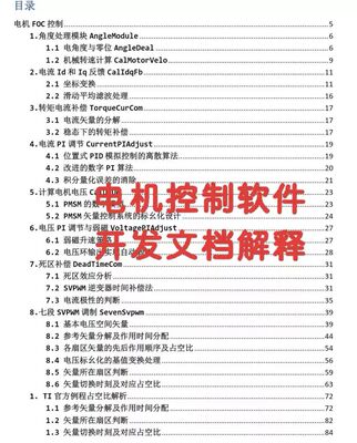 电机控制器软件开发，文档解释，共200多页。 软件 与 硬件