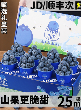 云南高山花香蓝莓l25新鲜水果特大当季整箱小懒杯礼盒blueberry