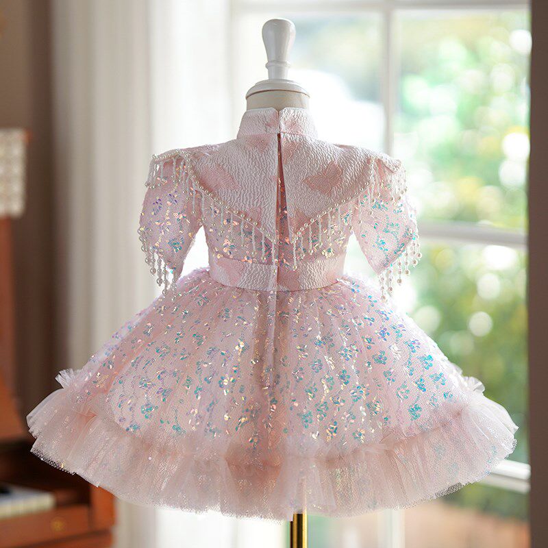 新中式国风童装儿童公主裙礼服主持人演出服女童礼服轻奢小众高端