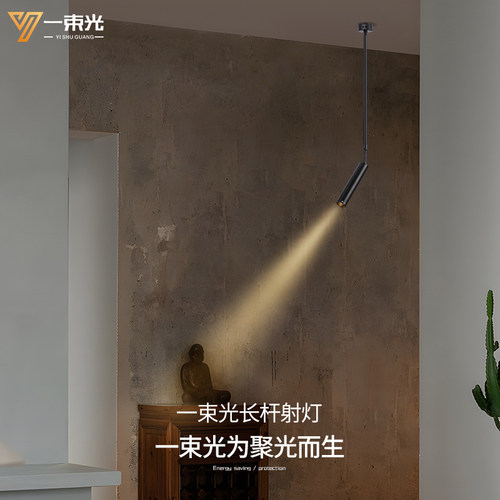 一束光聚光射灯吊灯禅意明装吧台餐厅酒吧餐桌清吧氛围茶室吊杆3W