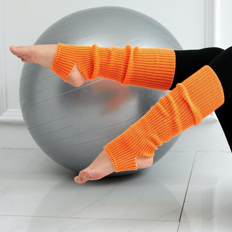 花潮花汐秋冬加厚保暖瑜伽袜套毛线堆堆袜女舞蹈膝下半腿踩脚袜套