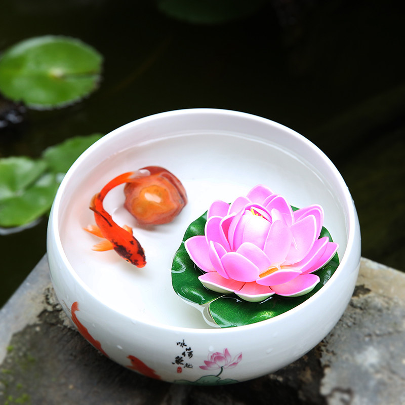 铜钱草水培花盆金钱草陶瓷大号盆茶洗简约水仙花水养一叶莲碗莲盆