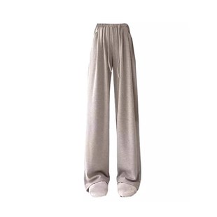 奶白色糯米裤秋冬胯宽大粗腿女生裤子胖mm显瘦大码加绒阔腿休闲裤