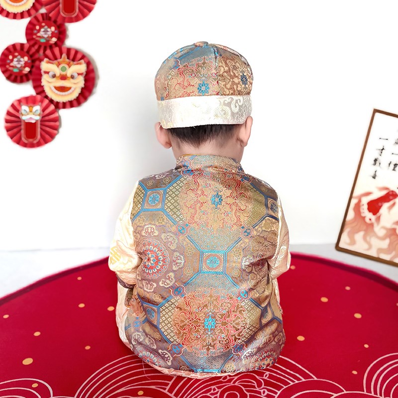 男宝宝1岁周岁生日一礼服男宝套装宝宝婴儿满月百天衣服抓周唐装