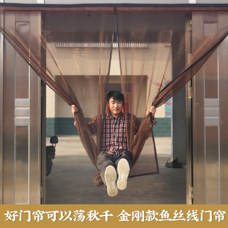 饭店门帘店铺商用防蚊自粘式餐厅透光沙门网软纱大门通风沙窗网F