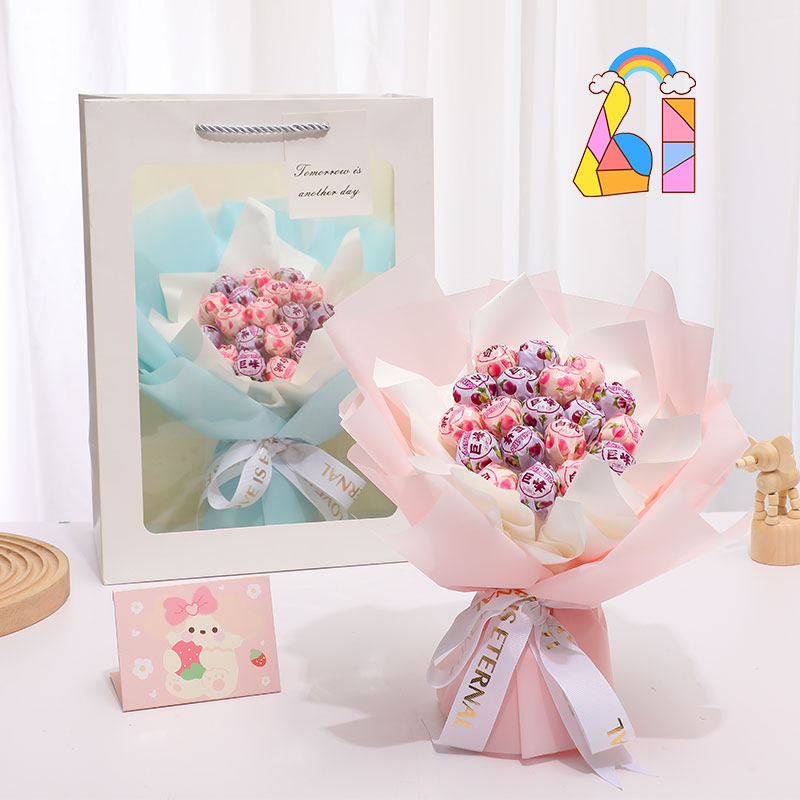 六一儿童节礼物6.1送女孩子61小学生9零食礼盒男孩棒棒糖花束毕业