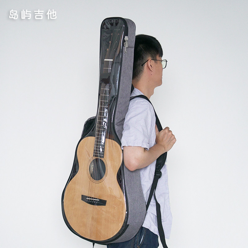 岛屿吉他 透明琴包个性双肩背包加厚琴袋学生软琴盒防撞36-41寸