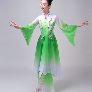 2019新款 成人女古典秧歌服 演出服民族舞扇子舞台表演服伞舞蹈服装