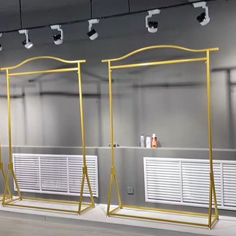 影楼工作室礼服秀禾服婚纱陈列金色旗袍架专用落地展示挂衣货架子