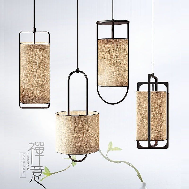 禅意吊灯茶室新中式中国风民宿艺术餐厅饭店设计师款组合灯包间灯