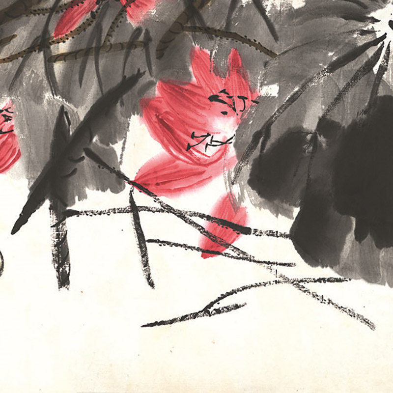 齐白石国画横幅花鸟画名人字画原作微喷复制宣纸画芯客厅书房挂画